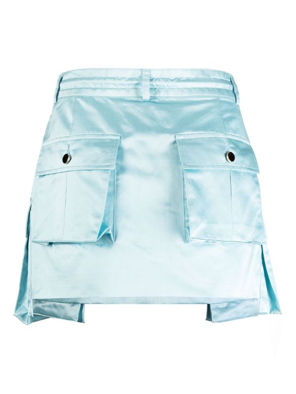 White satin cargo outlet skirt