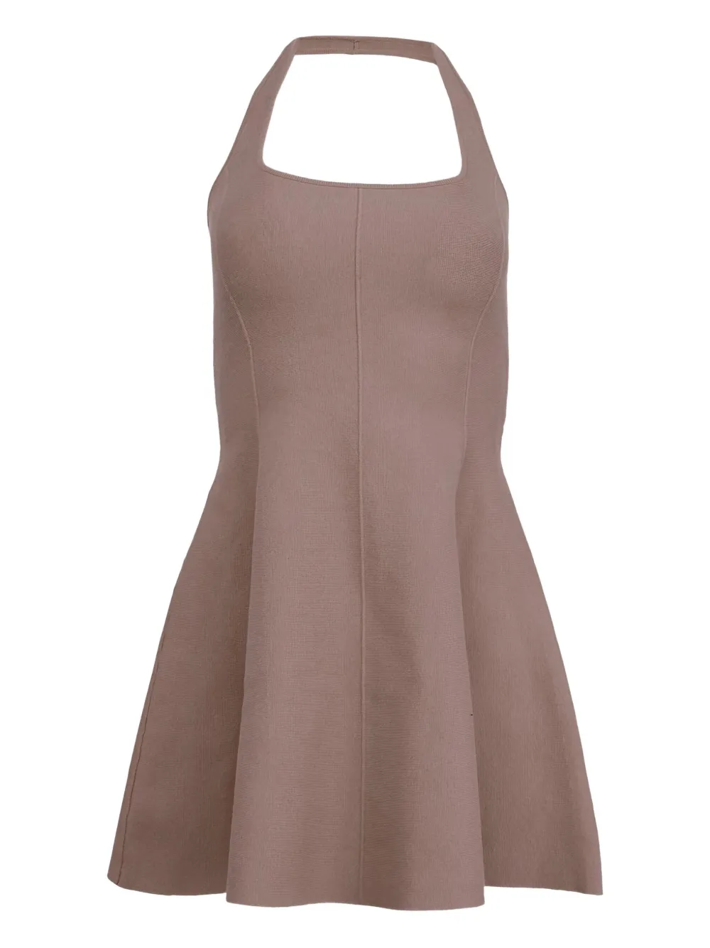 Fleur Du Mal Halterneck Flared Mini Dress In Gray