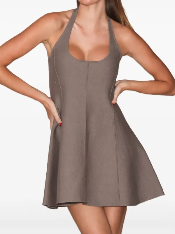 Fleur Du Mal Halterneck Mini Dress - Grey