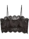 Fleur Du Mal lace-trim silk bandeau top - Black