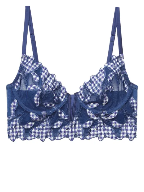 Fleur Du Mal Lily embroidered longline demi bra