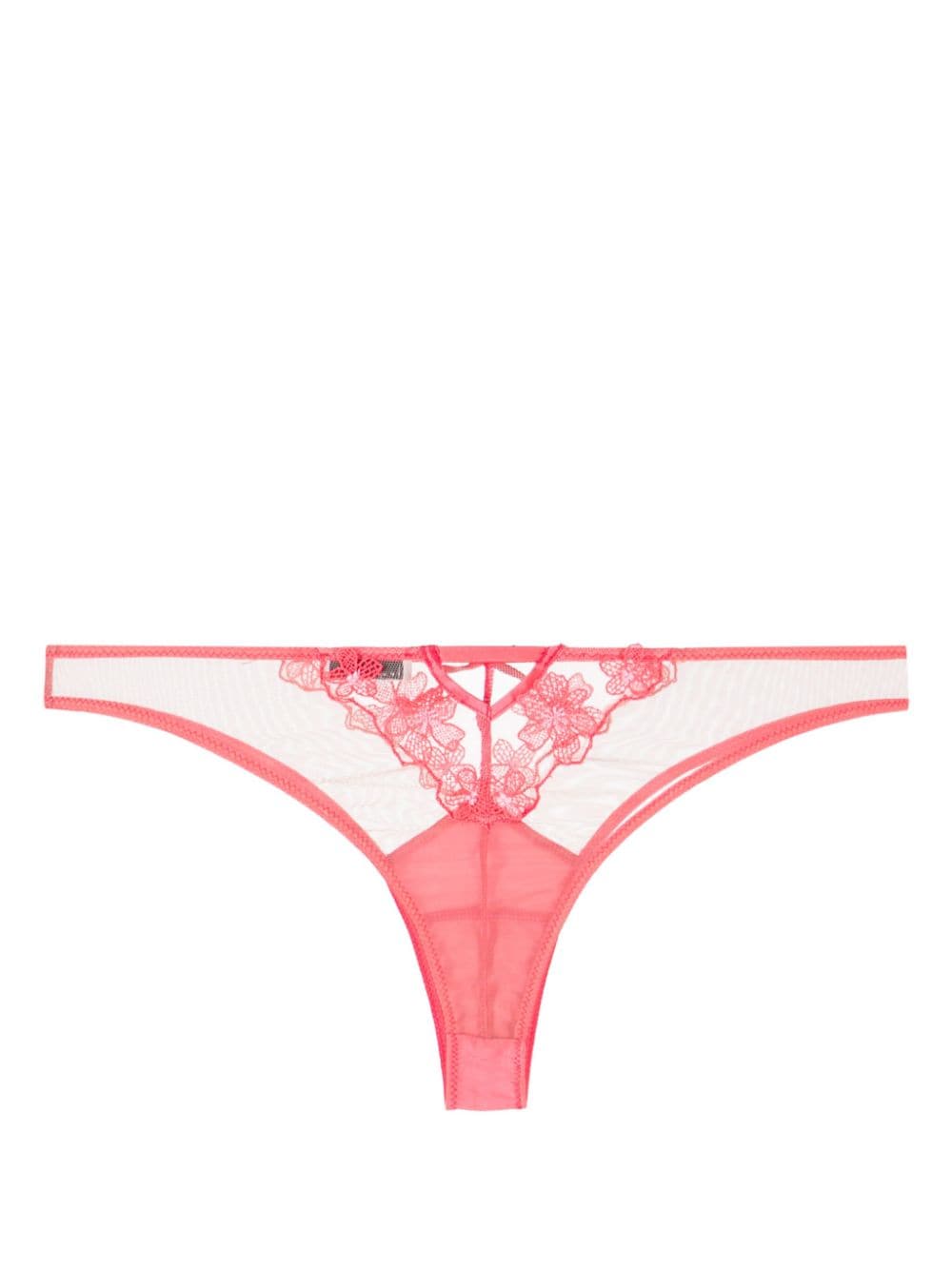 Shop Fleur Du Mal Petal Floral-appliqué Cheeky Thong In Pink
