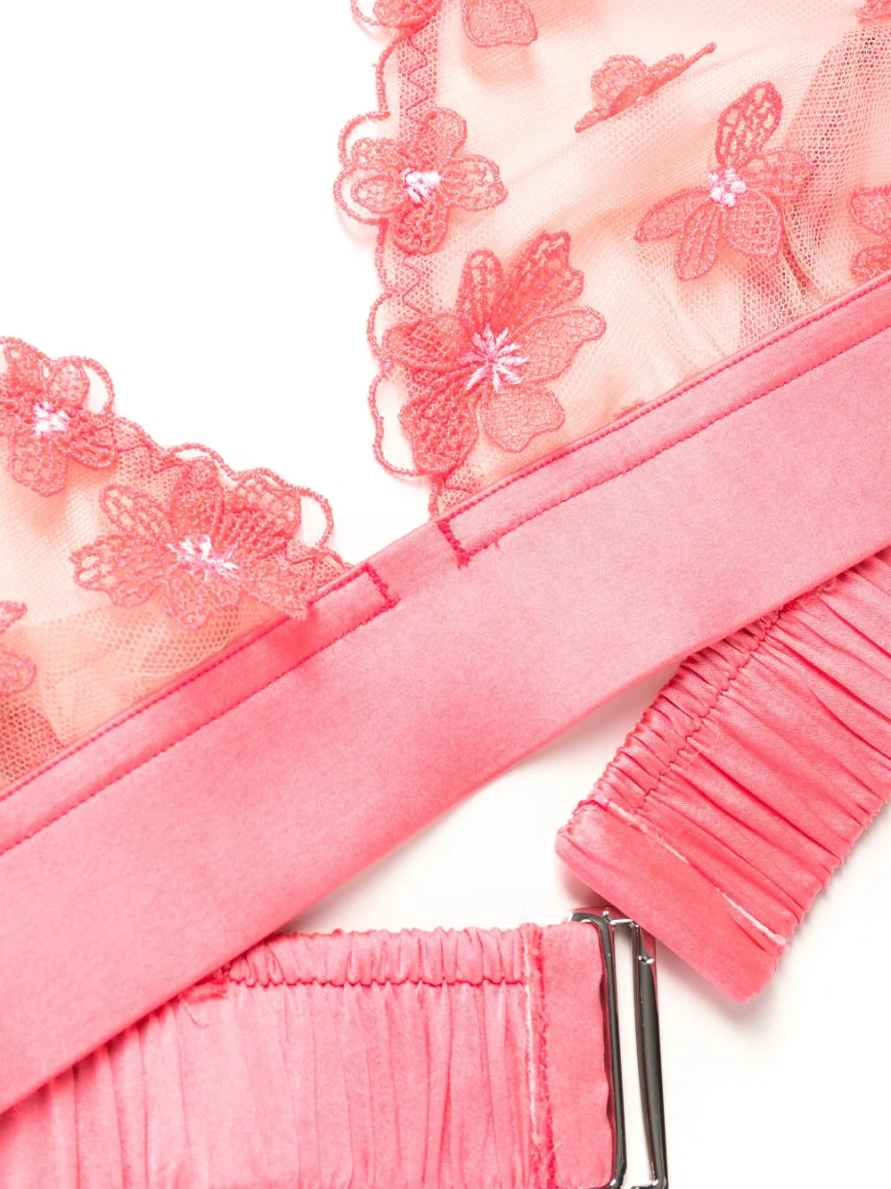 Fleur Du Mal Triangel bralette met borduurwerk Roze