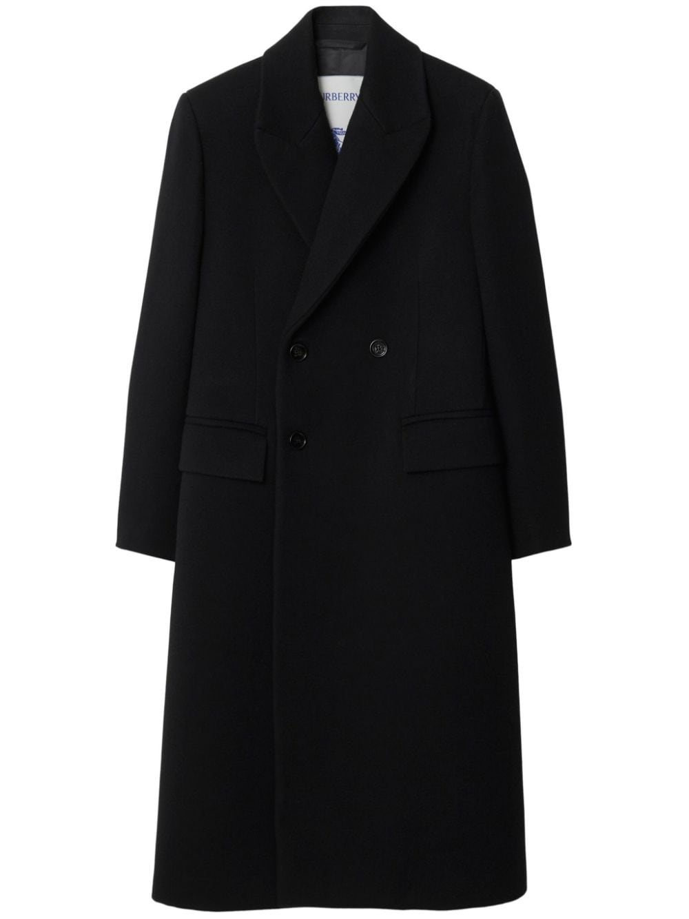 Burberry Double-breasted Wool Coat In Black