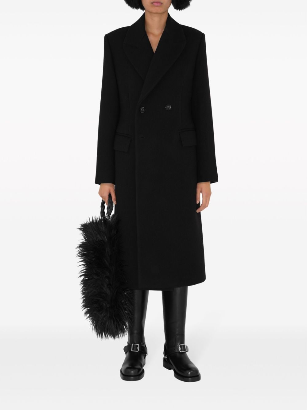 Burberry double-breasted wool coat - Zwart