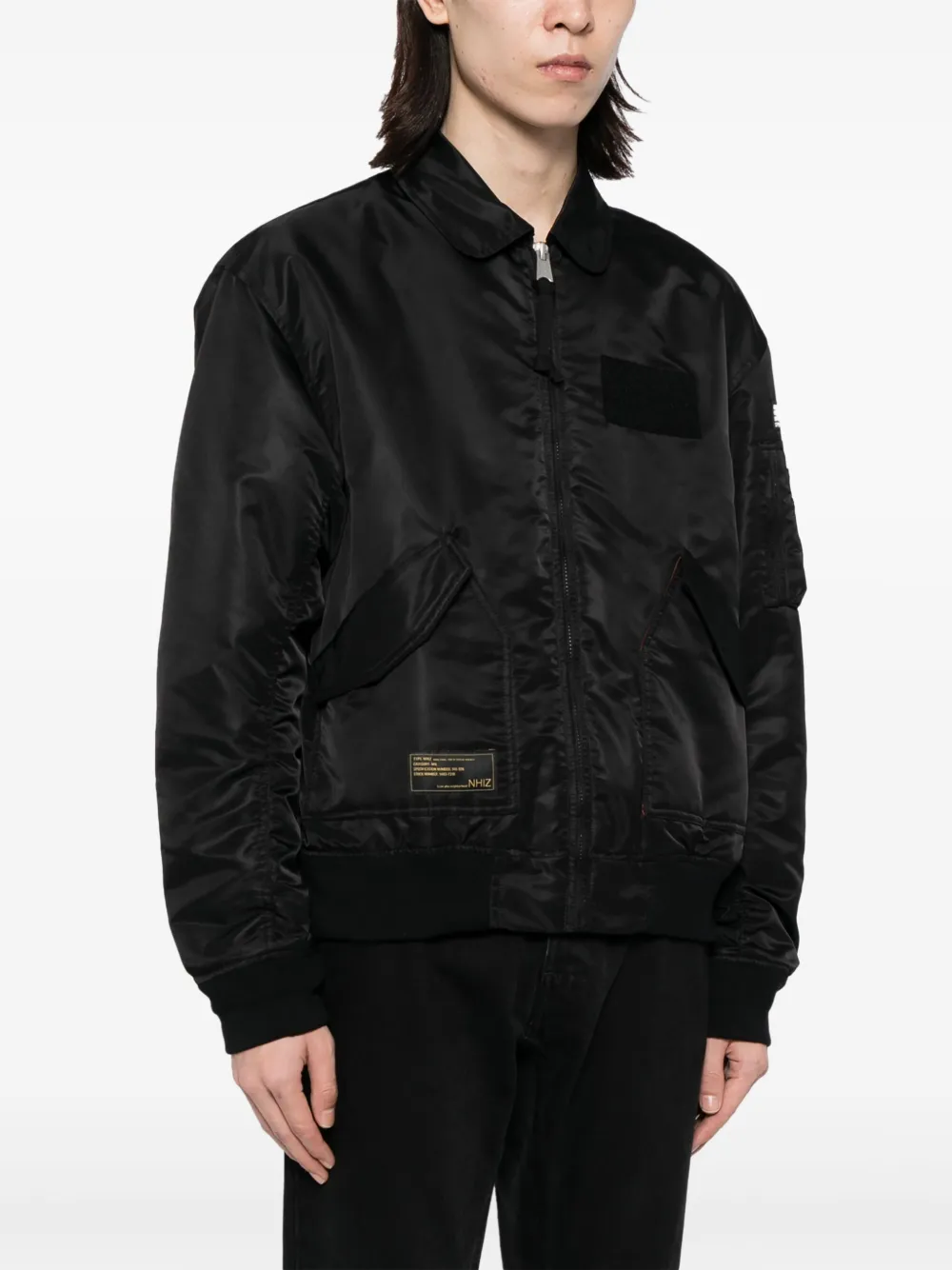 Shop Izzue Logo-embroidered Bomber Jacket In Black