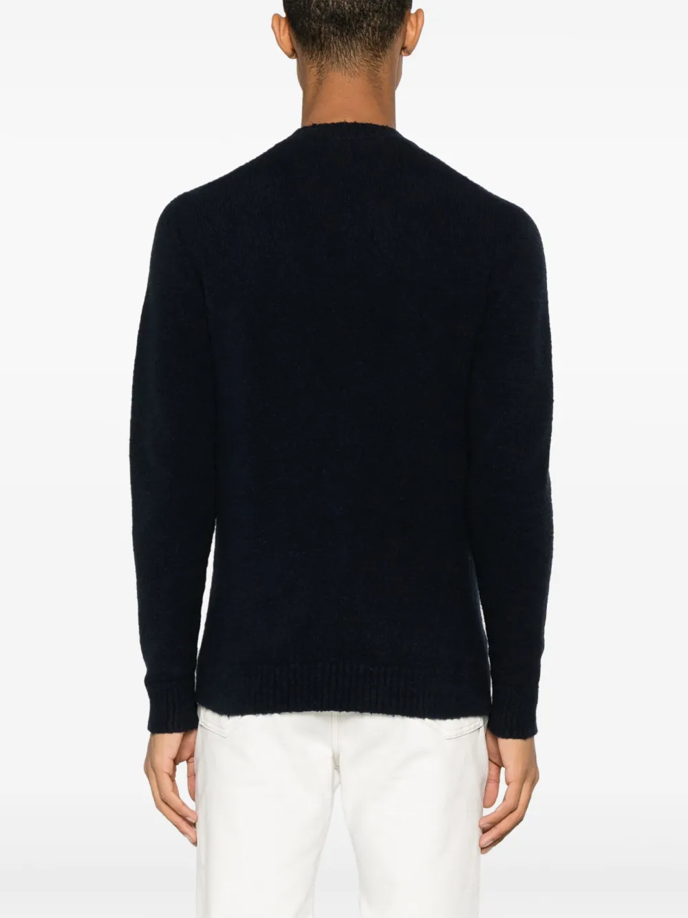 Roberto Collina crew-neck cotton-blend jumper Blauw