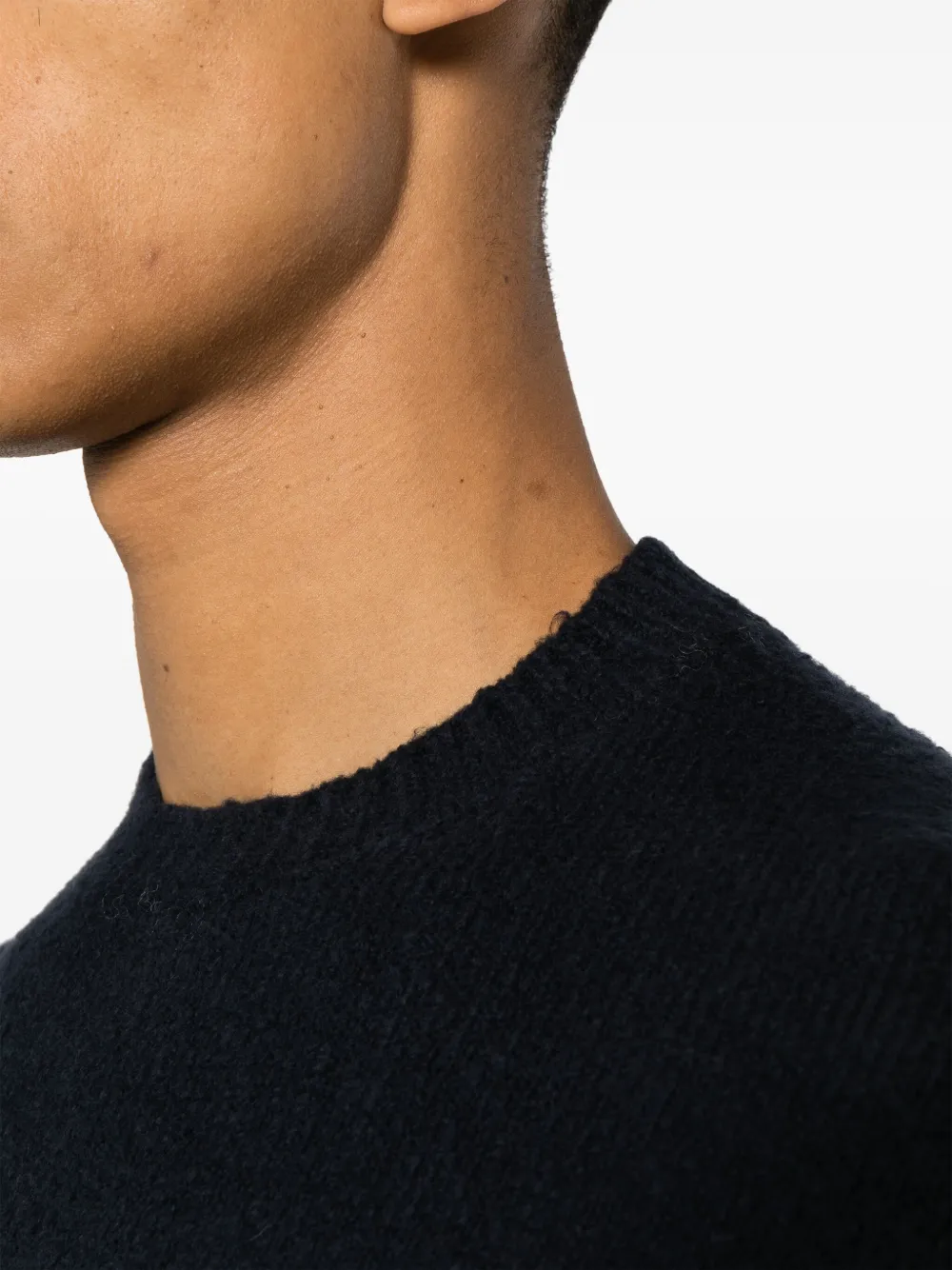 Roberto Collina crew-neck cotton-blend jumper Blauw