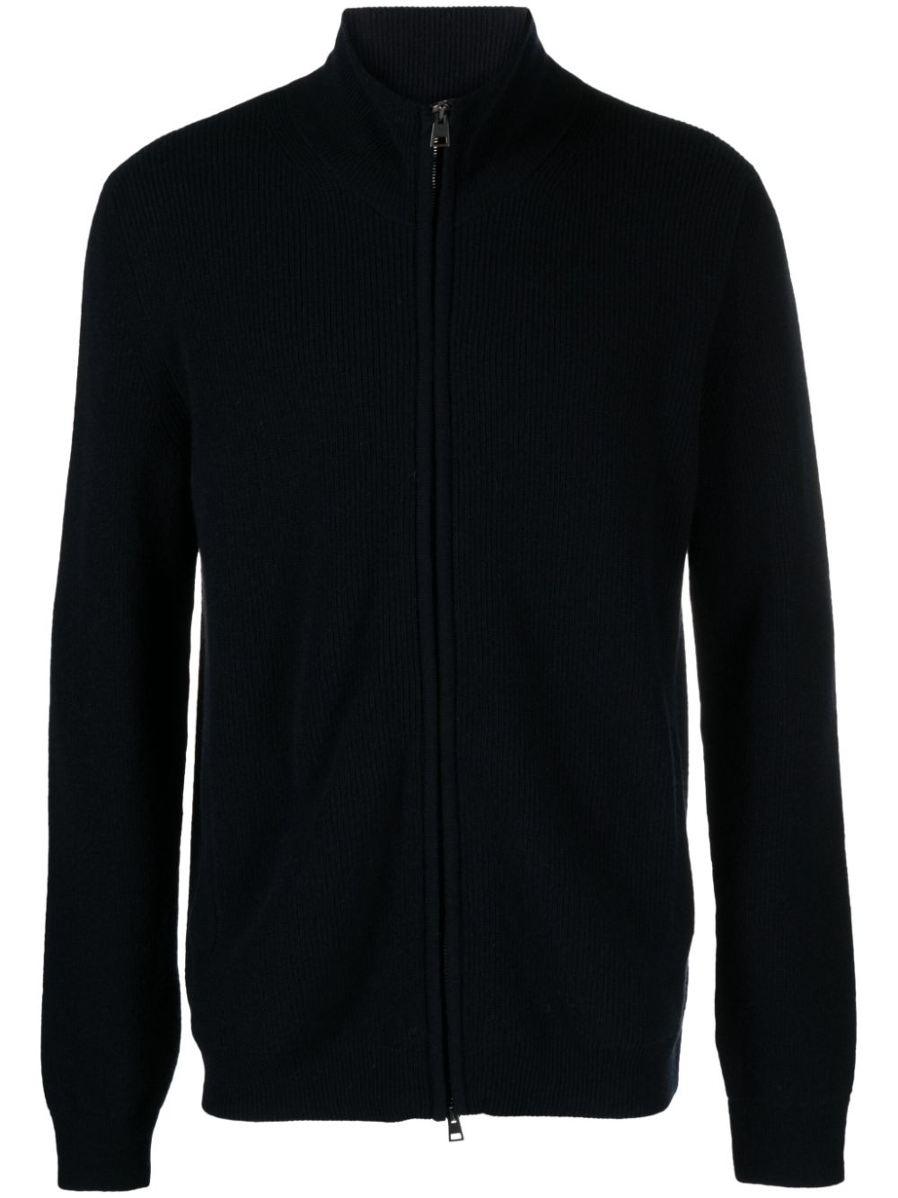 Roberto Collina high-neck zip-up cardigan Blauw