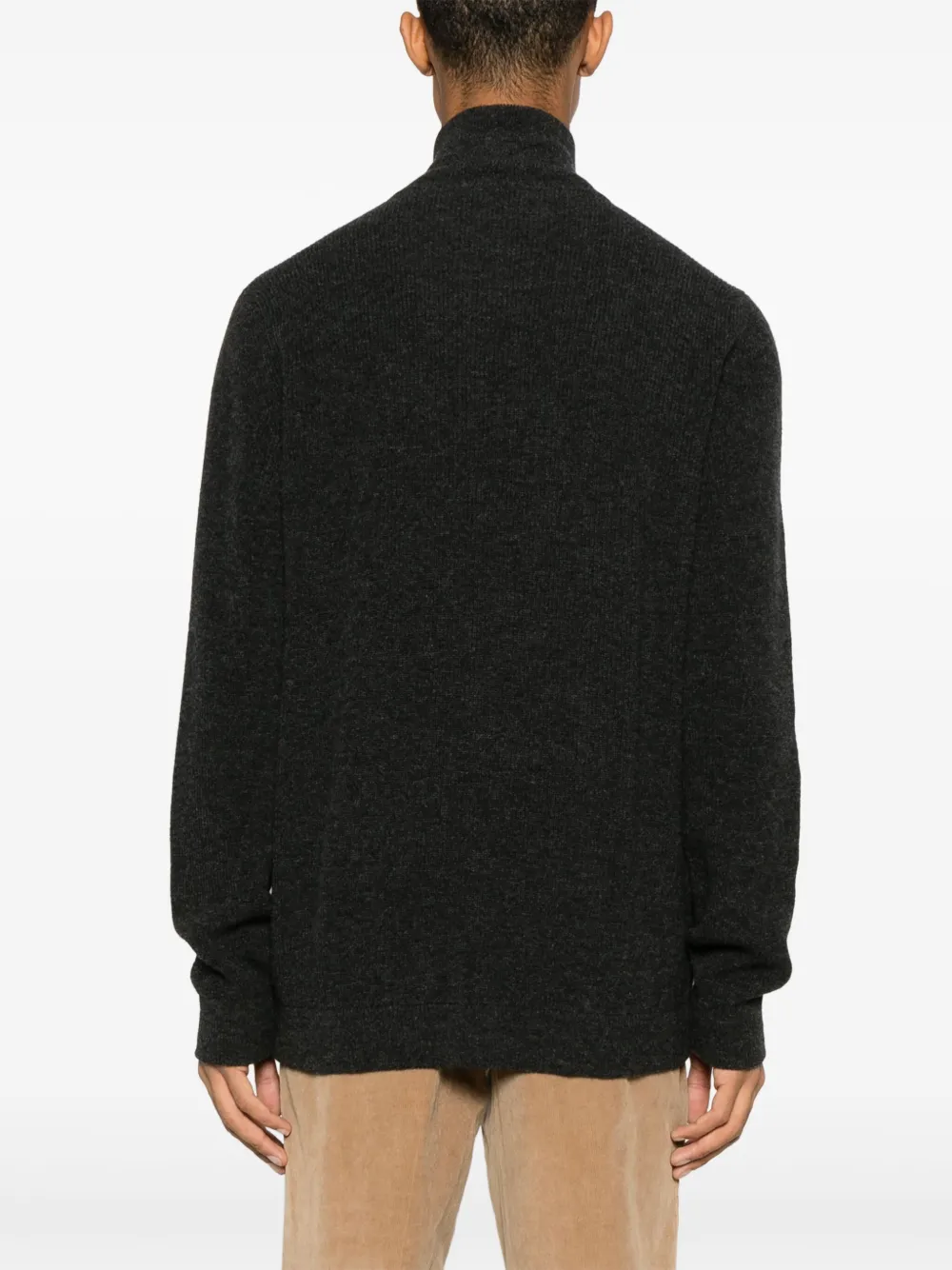 Roberto Collina ribbed zip-up jacket Grijs