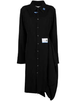 Maison Mihara Yasuhiro Circle logo-patch Flared Shirt Dress