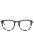 TOM FORD Eyewear logo-engraved round-frame glasses - Black