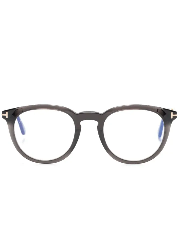Tom Ford ブラック オーバーサイズラウンドメガネ TOM FORD Eyewear ラウンド眼鏡フレーム | ブラック | FARFETCH JP