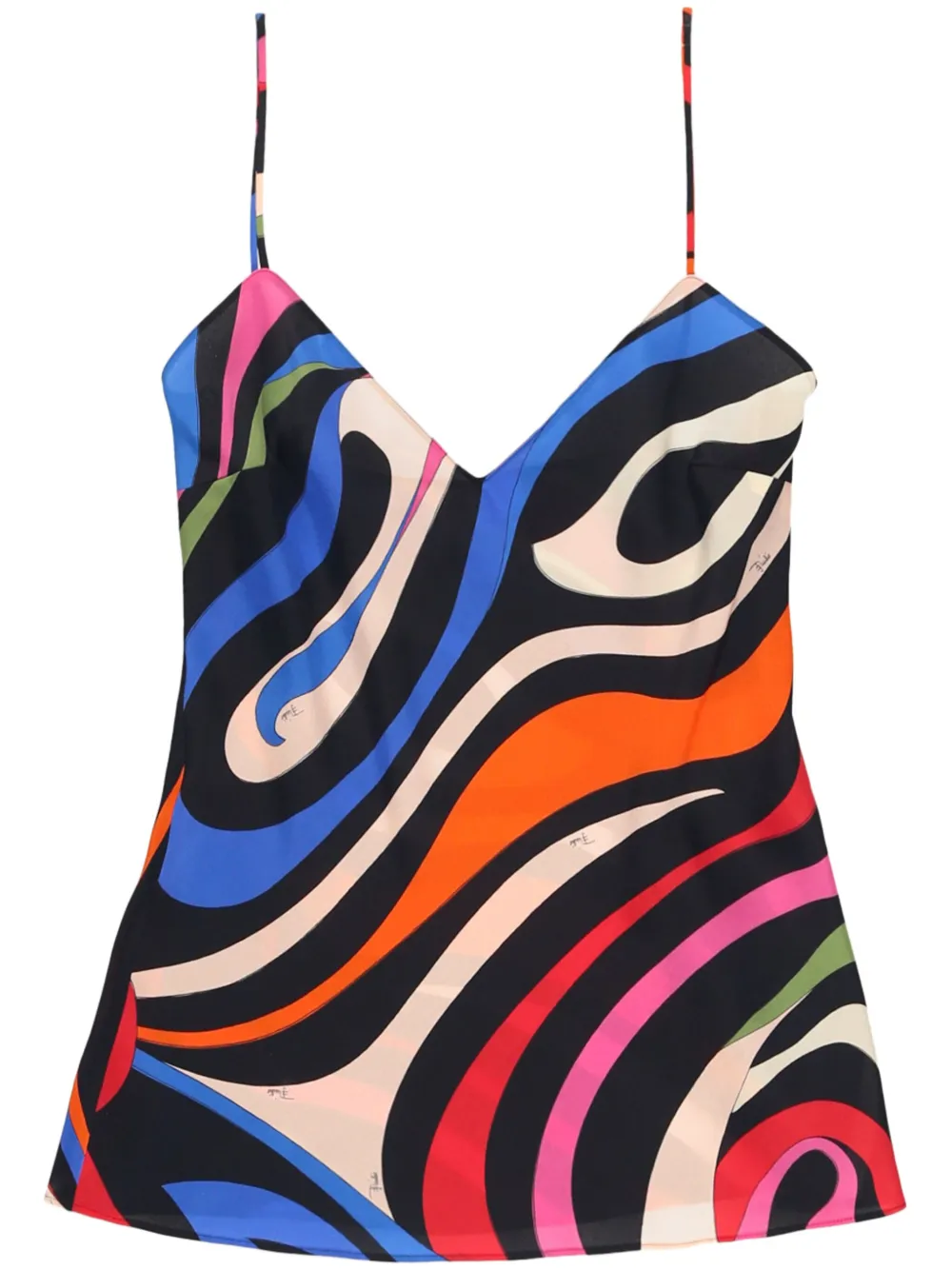 Pucci Marmo-print Silk Top In Blue