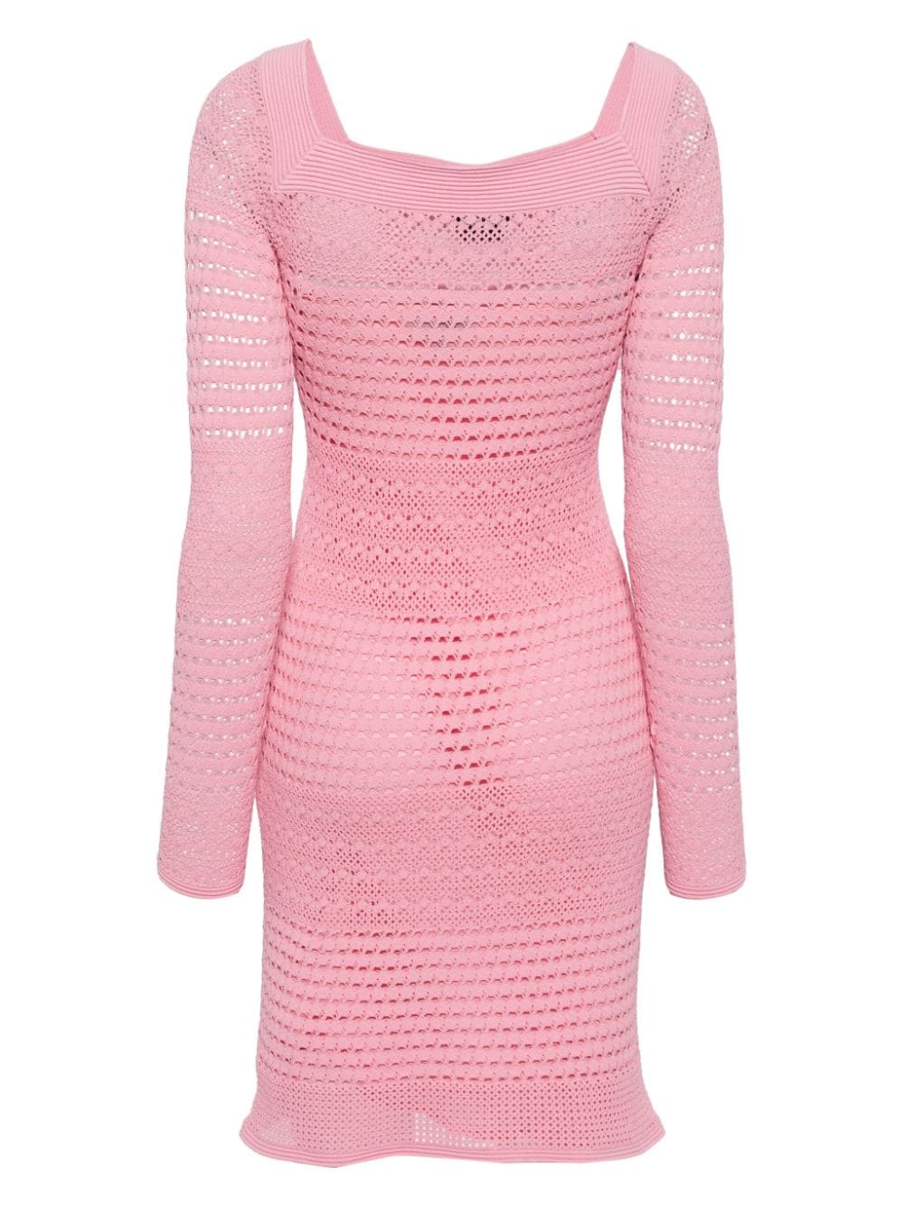 Shop Tom Ford Open-knit Square-neck Minidress In Pink