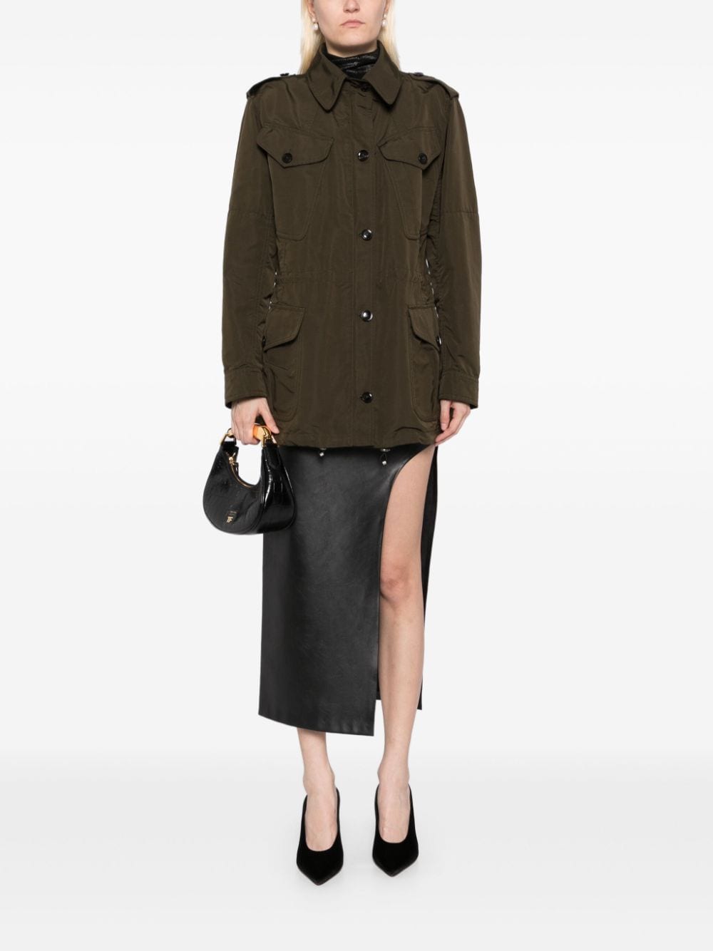 TOM FORD drawstring waist military jacket - Groen