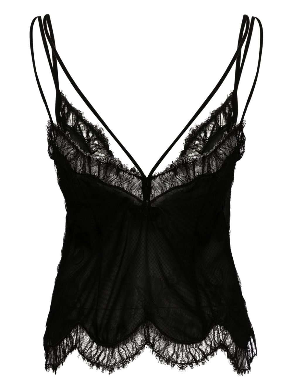 Shop Tom Ford Chantilly-lace Slip Top In Black