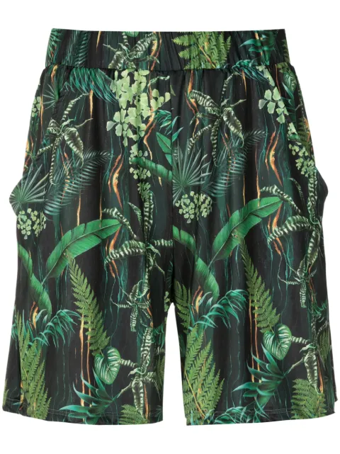 Lygia & Nanny Iara leaf-print mini shorts