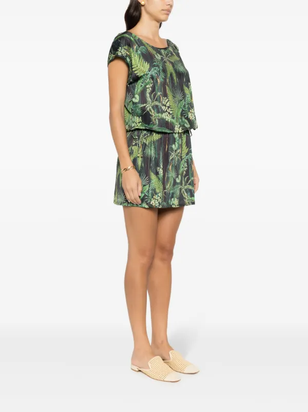 Lygia & Nanny Shiva leaf-print Minidress | Green | FARFETCH