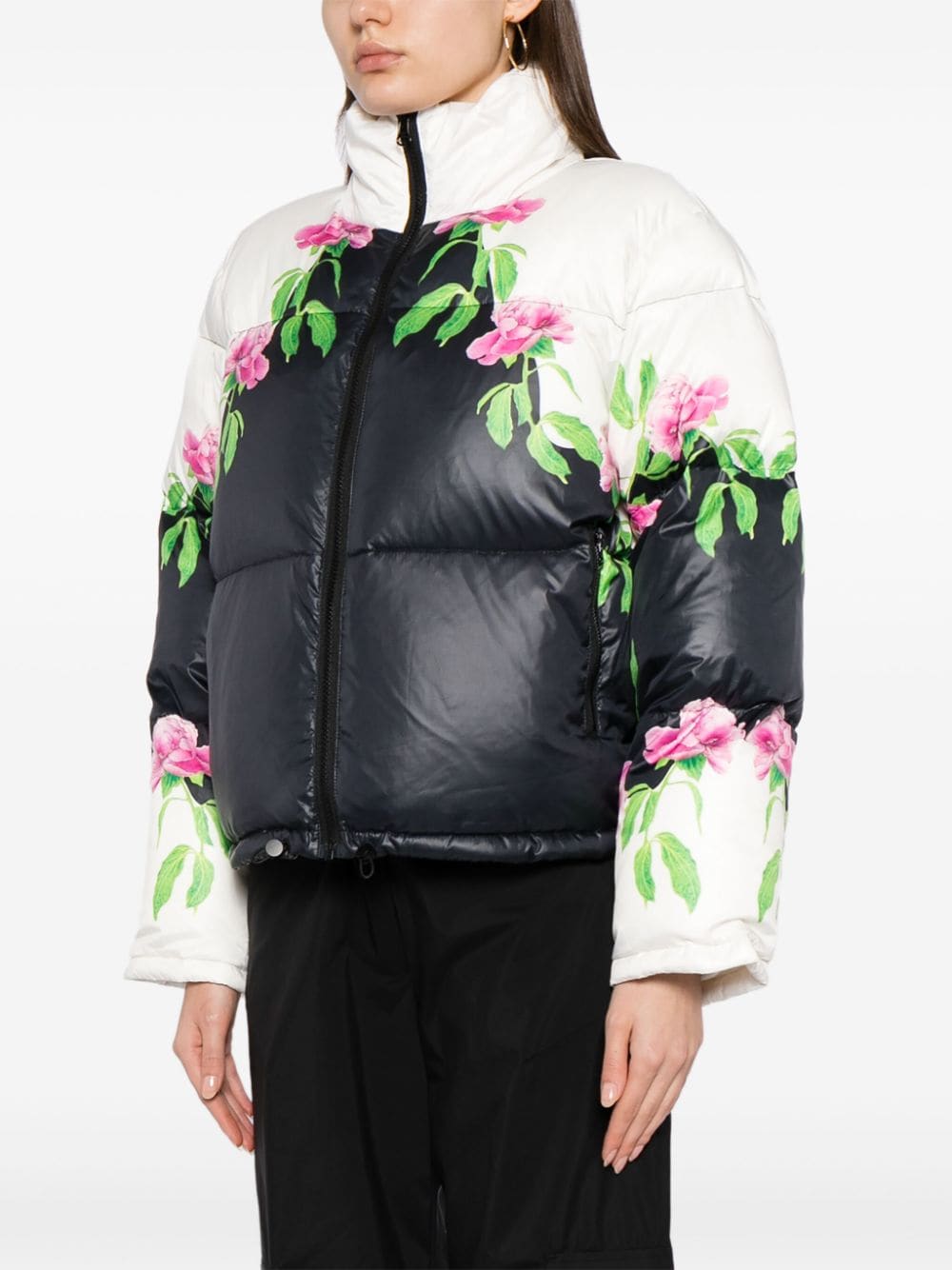 Shop Cynthia Rowley Floral-print Puffer Jacket In Multicolour