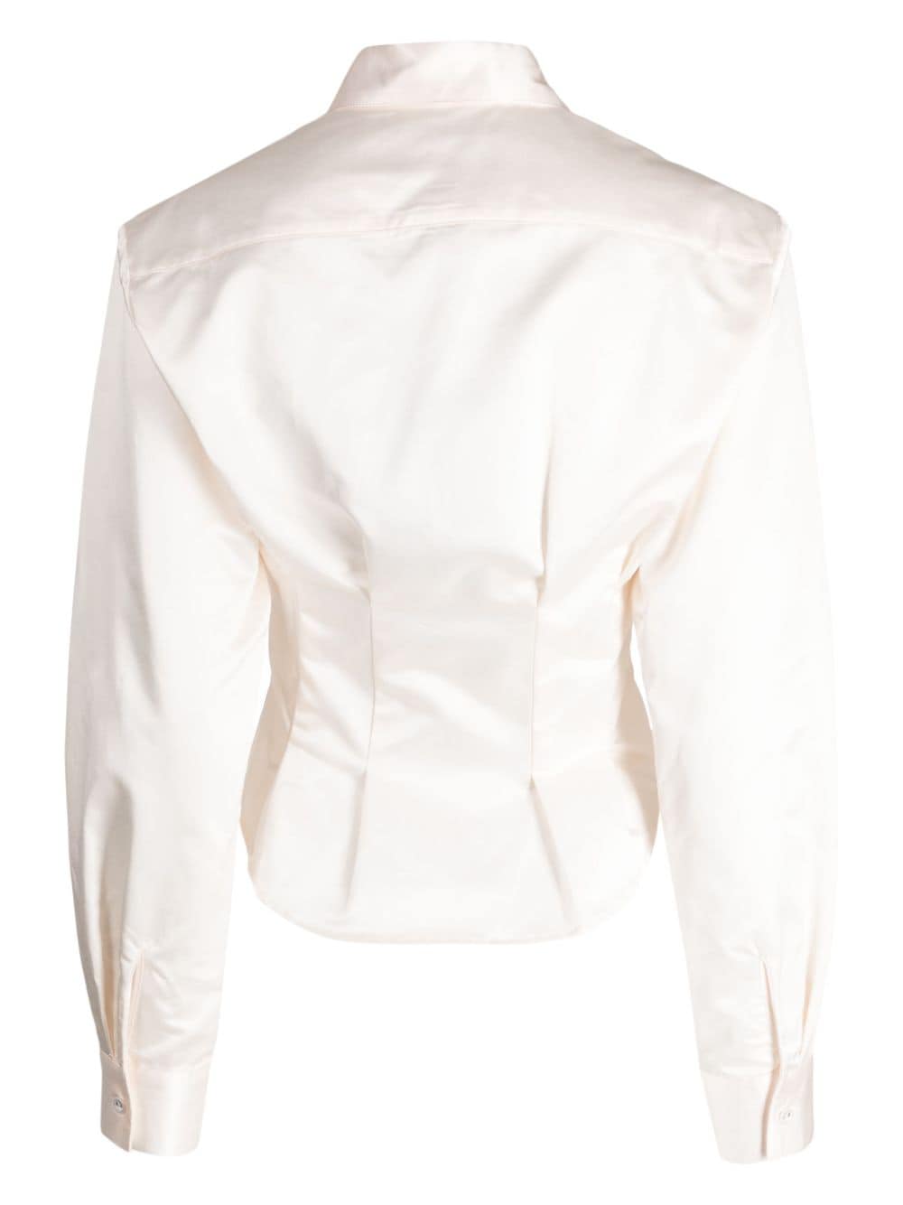 Shop Cynthia Rowley Pleat-detail Buttoned Shirt In Neutrals