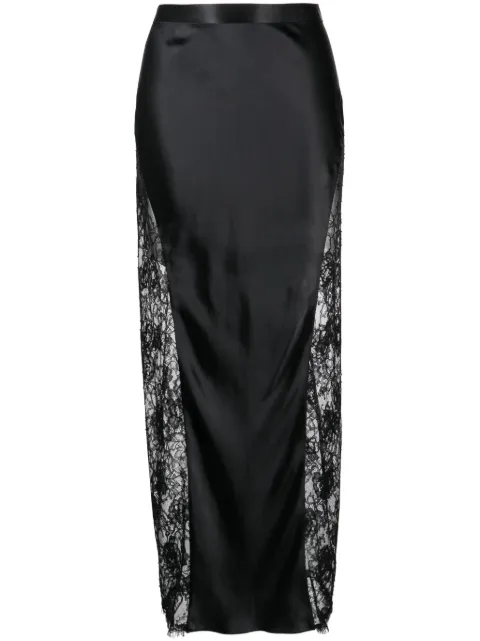 Fleur Du Mal floral lace silk maxi skirt