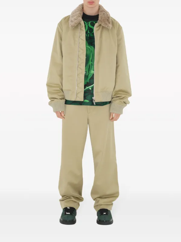 Burberry wide-leg Cotton Trousers | Neutrals | FARFETCH