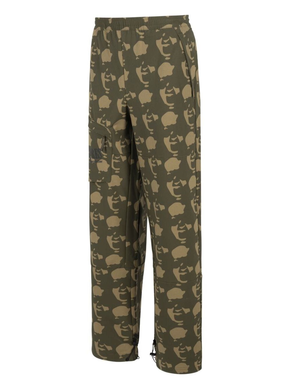 Shop Puma X Pleasures Graphic-print Cargo Trousers In Brown
