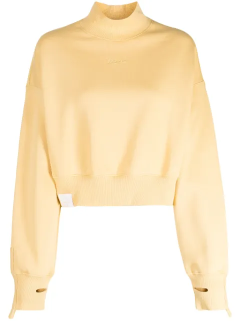 izzue logo-embroidered cropped sweatshirt