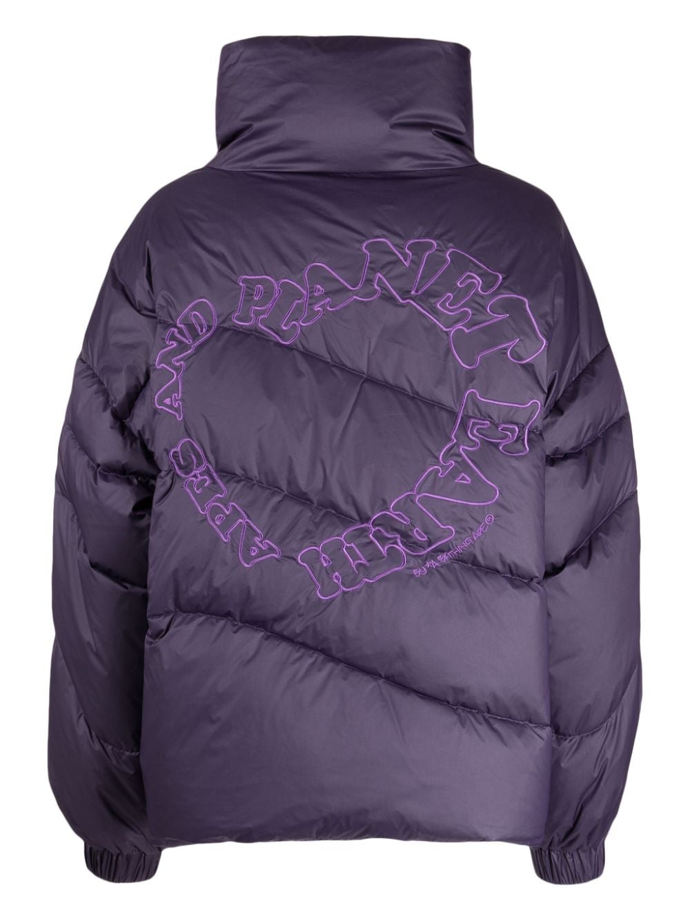 Shop Aape By A Bathing Ape Logo-patch Puffer Jacket In Purple