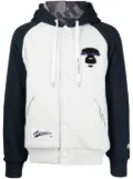 AAPE BY *A BATHING APE® logo-appliqué colour-block bomber jacket - White