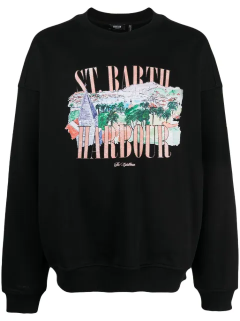 FIVE CM graphic-print jersey-texture sweatshirt