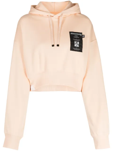 izzue logo-patch cropped hoodie