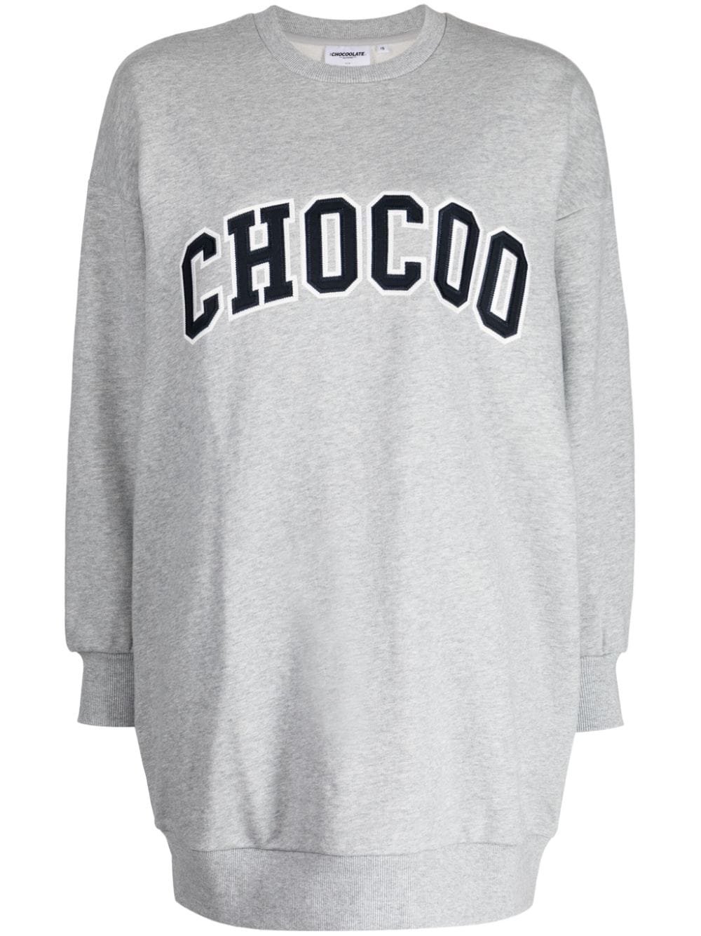 Chocoolate Logo-embroidered Mélange-effect Dress In Gray