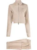 izzue logo-appliqué corduroy set - Neutrals