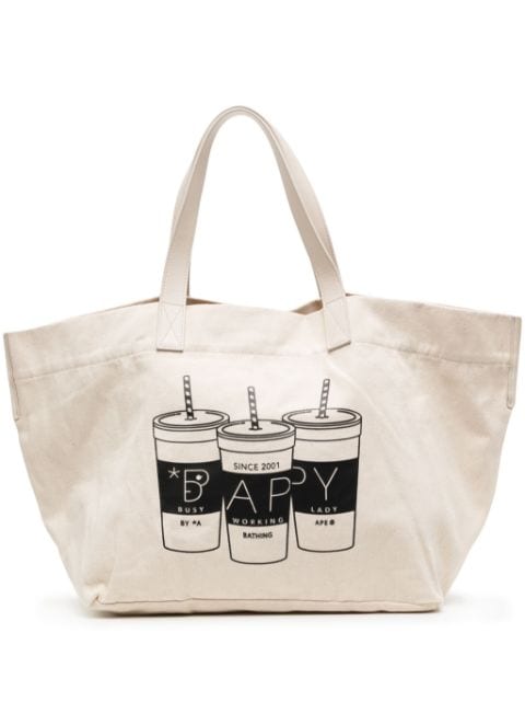 BAPY BY *A BATHING APE® logo-print cotton tote bag 