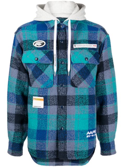 AAPE BY *A BATHING APE plaid-check hooded jacket Men