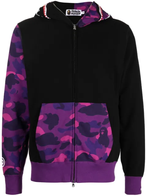 A BATHING APE® Shark camouflage-pattern cotton hoodie