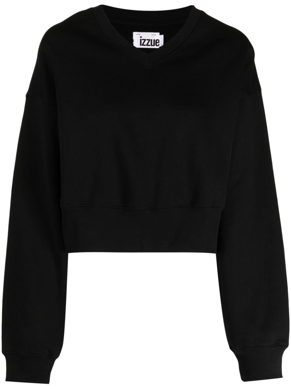 Izzue Rhinestone-embellished Jersey Sweatshirt In Black