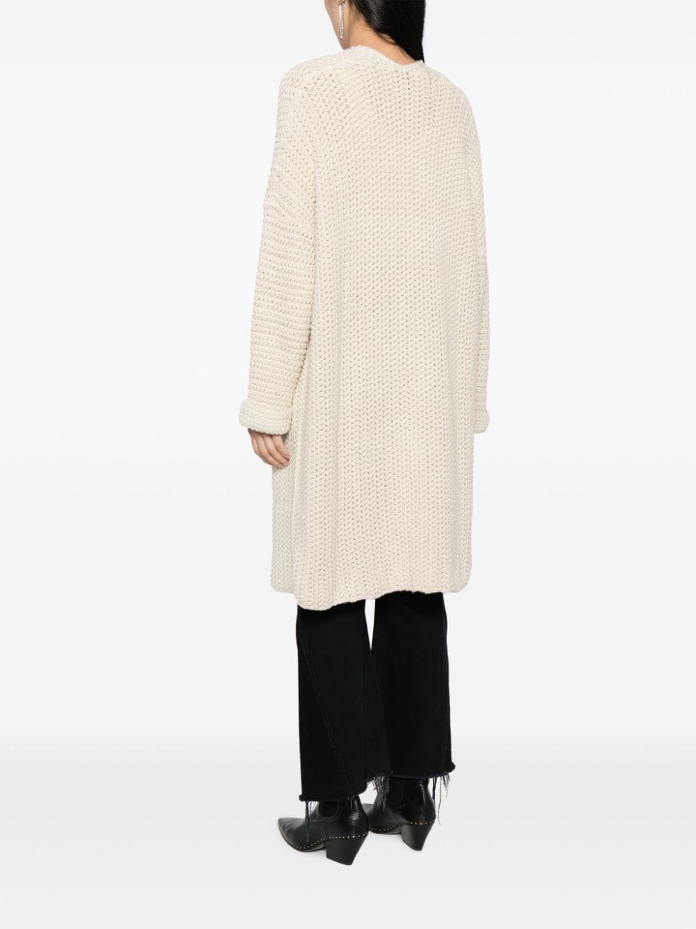 Shop B+ab Shawl-collar Knitted Cardi-coat In Neutrals
