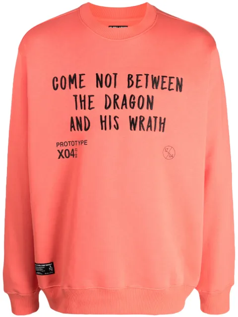 izzue slogan-embroidered crew-neck sweatshirt