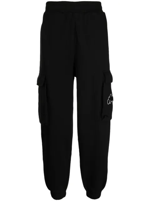 izzue logo-appliqué cargo straight-leg trousers