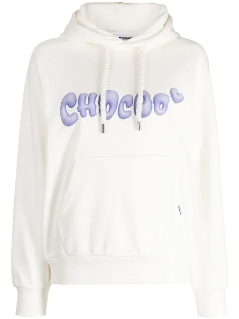 CHOCOOLATE logo-print cotton hoodie