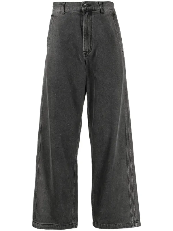 FIVE CM logo-patch straight-leg Jeans | Black | FARFETCH