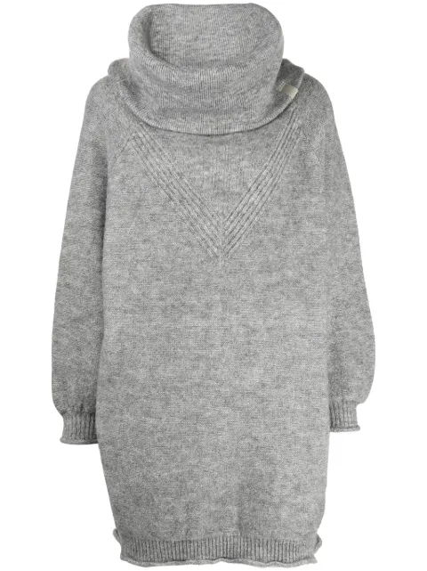 izzue vestido corto con diseño tejido y cuello vuelto