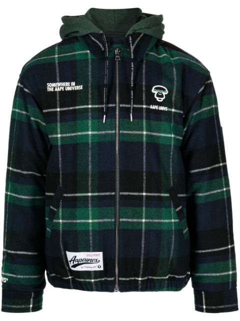 AAPE BY *A BATHING APE plaid-check hooded jacket Men