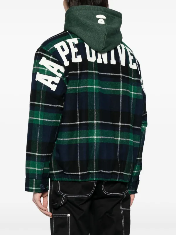 A Bathing Ape チェック柄ジップアップパーカー Mサイズ｜Yahoo