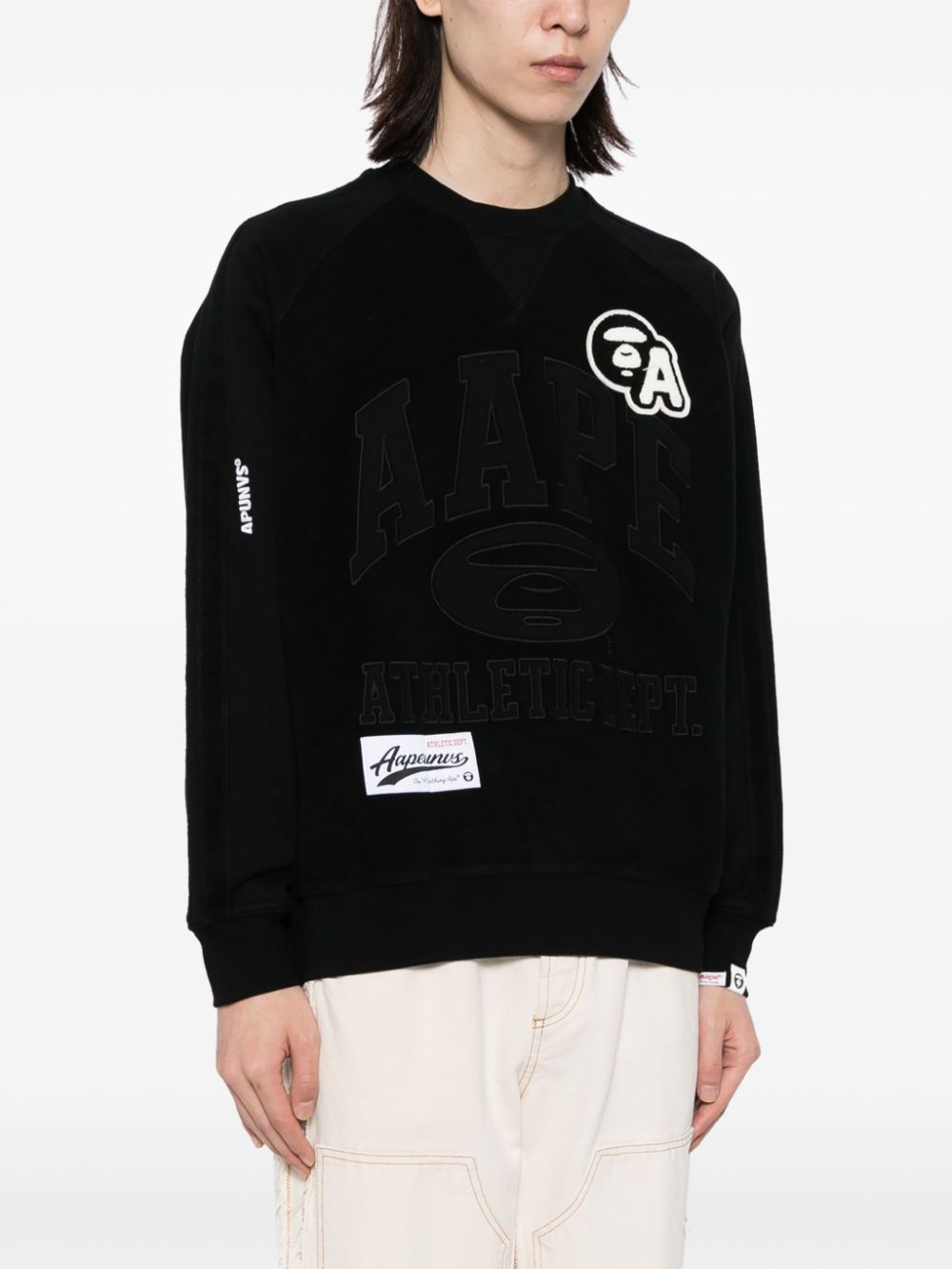 AAPE BY A BATHING APE LOGO-APPLIQUÉ JERSEY SWEATSHIRT 