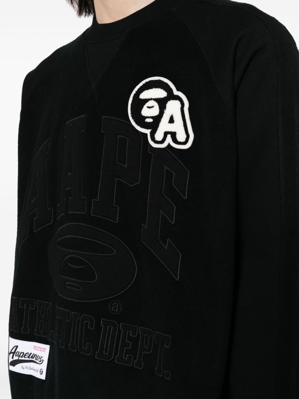 Shop Aape By A Bathing Ape Logo-appliqué Jersey Sweatshirt In Black