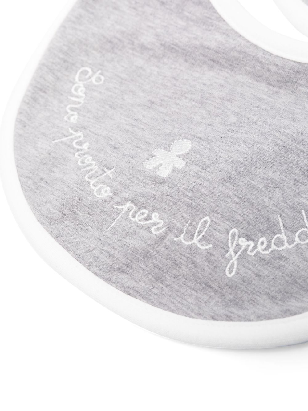 Le Bebé Enfant embroidered slogan cotton bib - Grijs